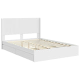 Bed Frame with Storage and Headboard White 150 x 200 cm - Top-Down View
