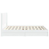 Bed Frame with Storage and Headboard White 150 x 200 cm