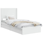Bed Frame with Storage and Headboard White 90 x 190 cm