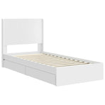 Bed Frame with Storage and Headboard White 90 x 190 cm