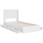 Bed Frame with Storage and Headboard White 90 x 190 cm