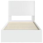 Bed Frame with Storage and Headboard White 90 x 190 cm