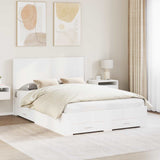 Bed Frame with Storage and Headboard White 150 x 200 cm