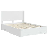 Bed Frame with Storage and Headboard White 150 x 200 cm