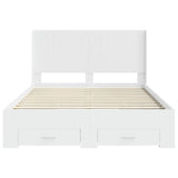 Bed Frame with Storage and Headboard White 150 x 200 cm
