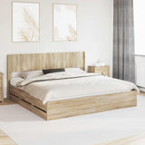 Bed Frame with Storage and Headboard Sonoma Oak 180 x 200 cm