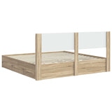 Bed Frame with Storage and Headboard Sonoma Oak 180 x 200 cm