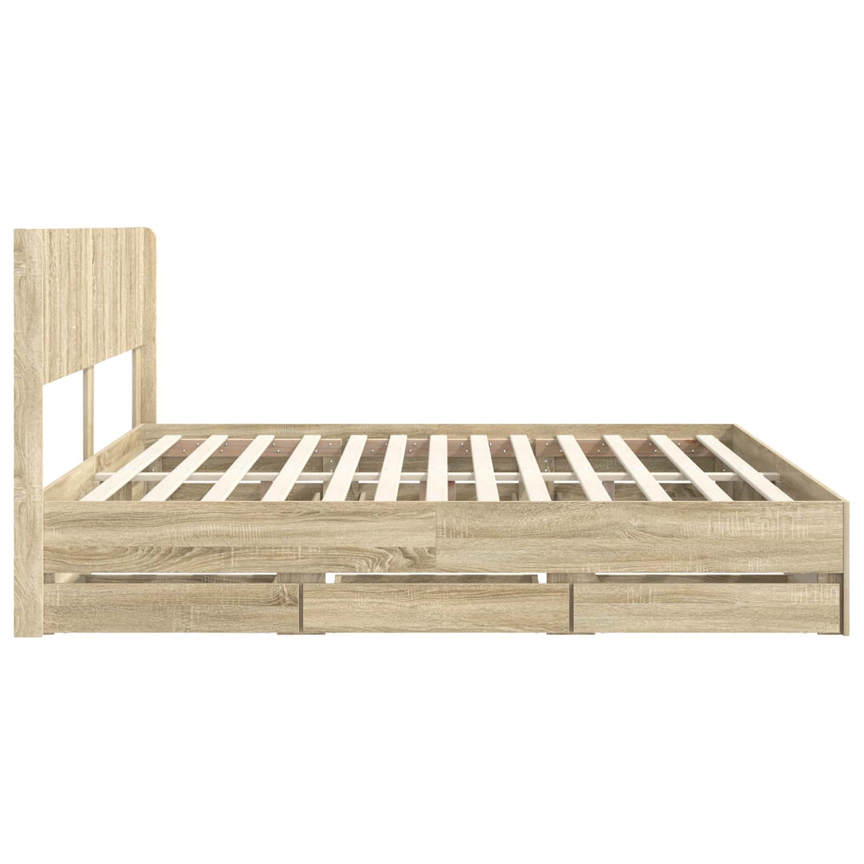 Bed Frame with Storage and Headboard Sonoma Oak 180 x 200 cm
