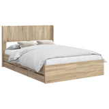 Bed Frame with Storage and Headboard Sonoma Oak 150 x 200 cm