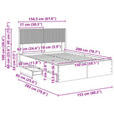Bed Frame with Storage and Headboard Sonoma Oak 150 x 200 cm