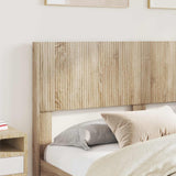 Bed Frame with Storage and Headboard Sonoma Oak 135 x 190 cm - Side View