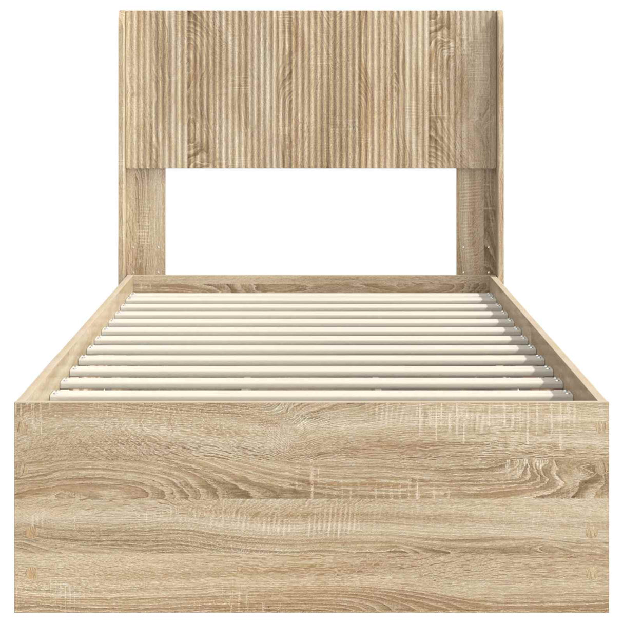 Bed Frame with Storage and Headboard Sonoma Oak 90 x 190 cm