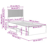 Bed Frame with Storage and Headboard Sonoma Oak 90 x 190 cm - Extra Image
