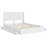 Bed Frame with Storage and Headboard White 150 x 200 cm