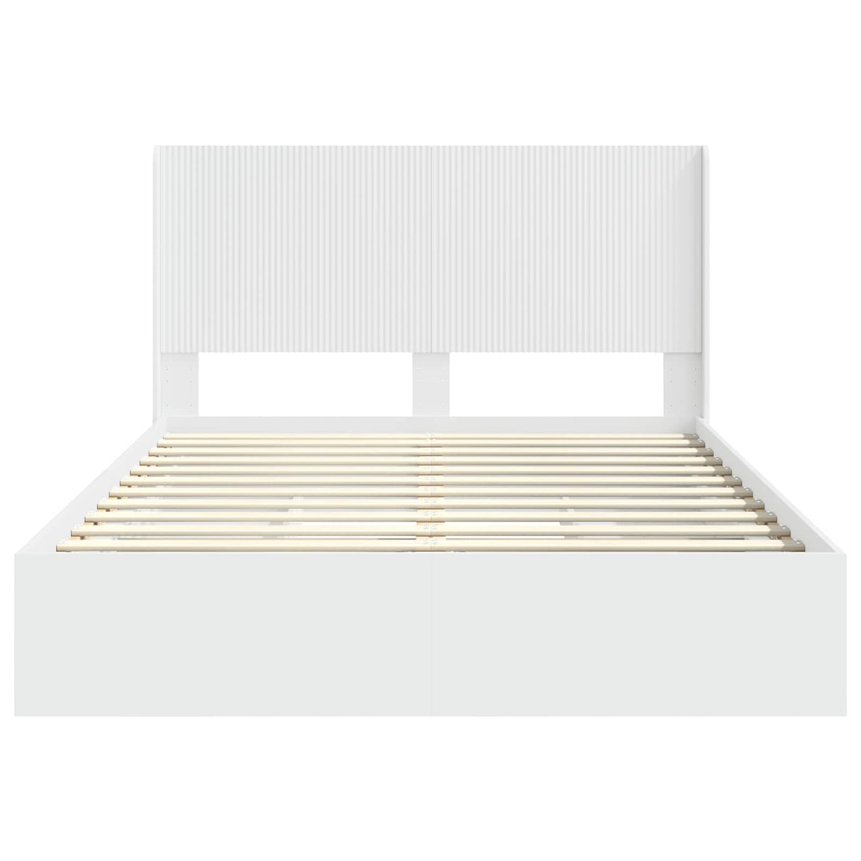 Bed Frame with Storage and Headboard White 150 x 200 cm