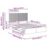 Bed Frame with Storage and Headboard White 150 x 200 cm