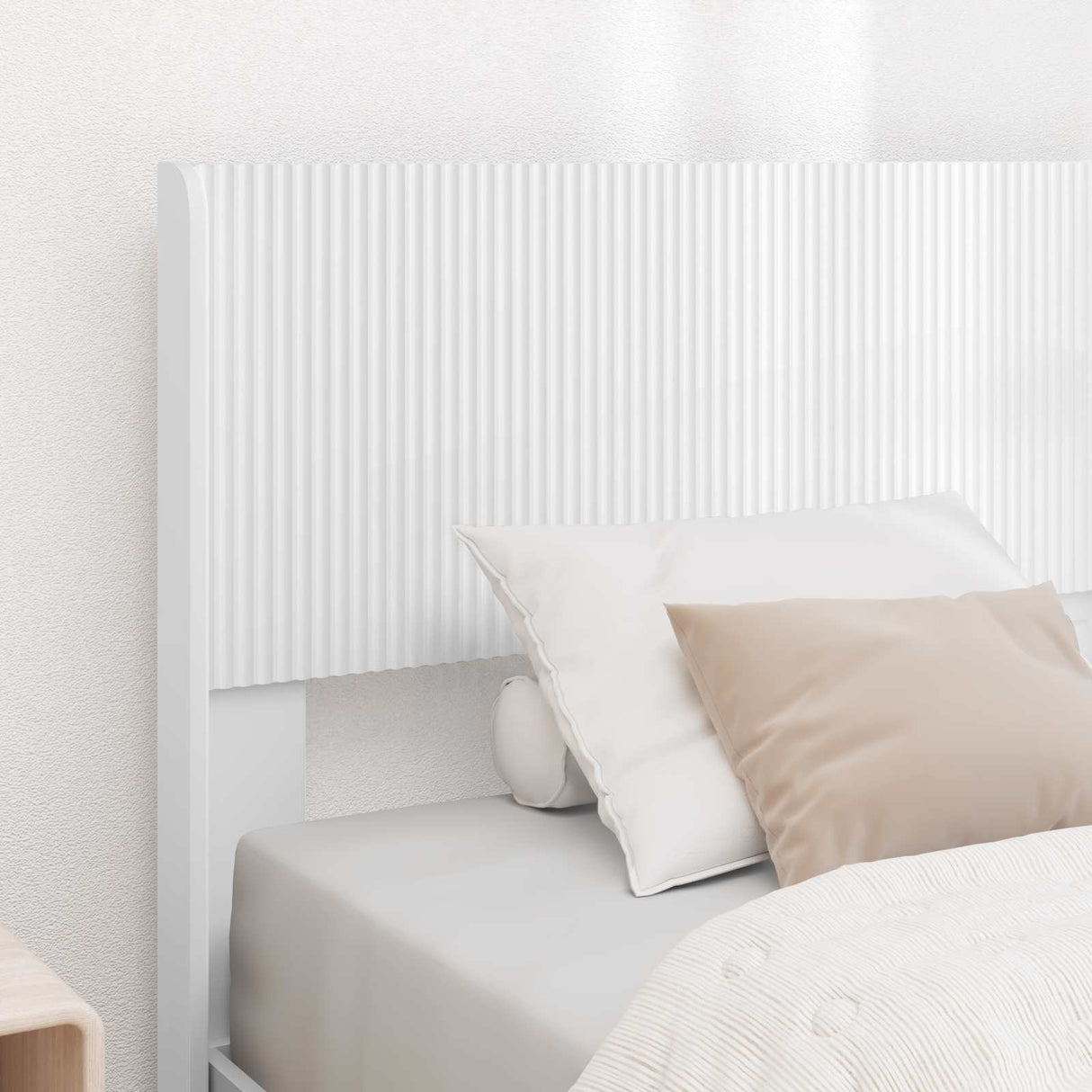 Bed Frame with Storage and Headboard White 90 x 190 cm