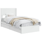 Bed Frame with Storage and Headboard White 90 x 190 cm
