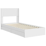 Bed Frame with Storage and Headboard White 90 x 190 cm