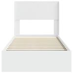 Bed Frame with Storage and Headboard White 90 x 190 cm