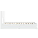Bed Frame with Storage and Headboard White 90 x 190 cm - Close-Up Angle