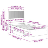 Bed Frame with Storage and Headboard White 90 x 190 cm