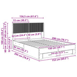 Bed Frame with Storage and Headboard White 150 x 200 cm