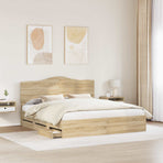 Bed Frame with Drawer Sonoma Oak 180 x 200 cm Engineered Wood