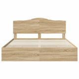 Bed Frame with Drawer Sonoma Oak 180 x 200 cm Engineered Wood - Low Angle