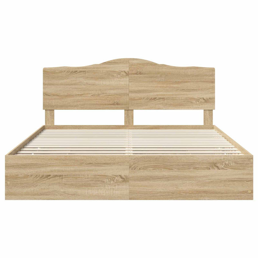 Bed Frame with Drawer Sonoma Oak 180 x 200 cm Engineered Wood