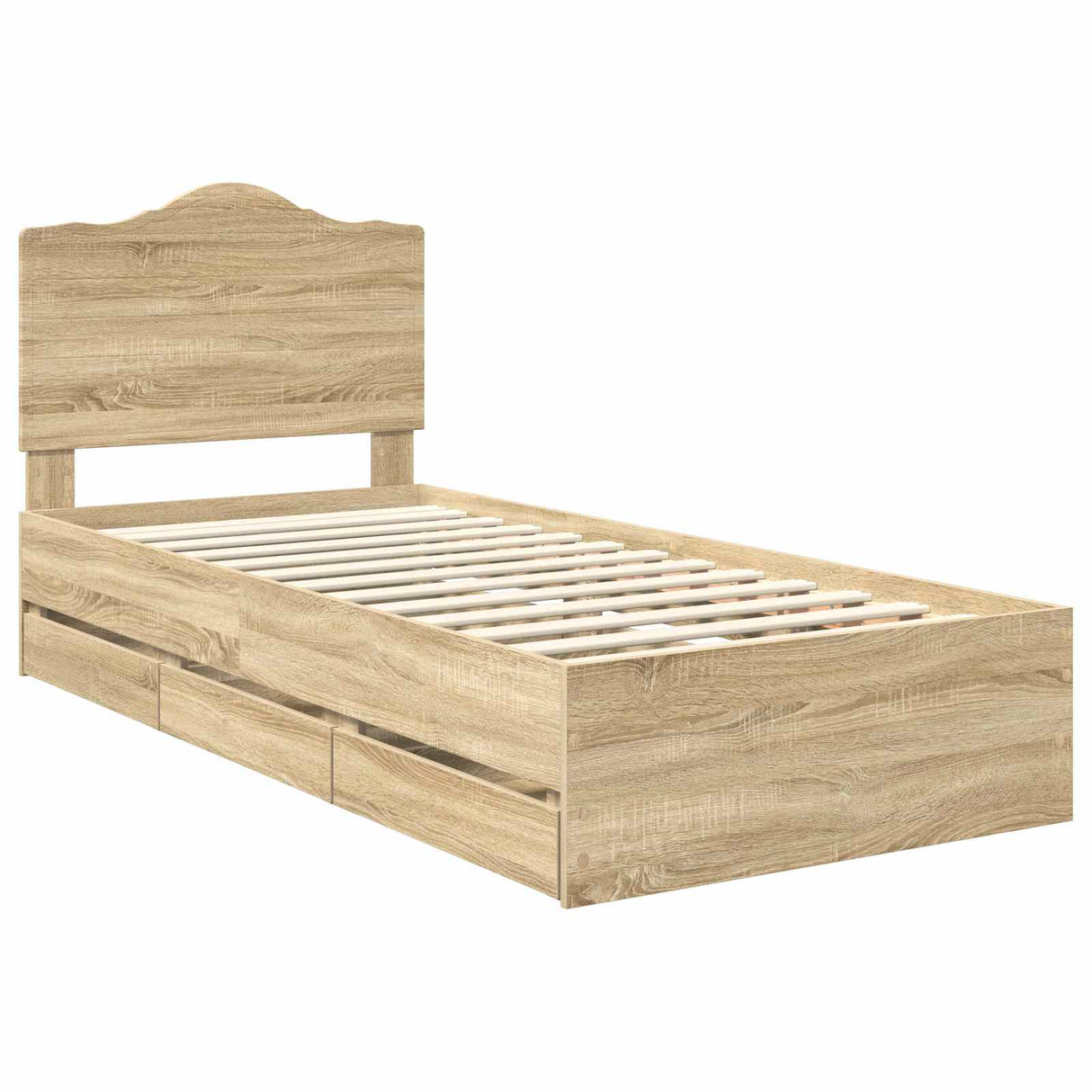 Bed Frame with Drawer Sonoma Oak 90 x 190 cm Engineered Wood
