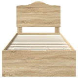 Bed Frame with Drawer Sonoma Oak 90 x 190 cm Engineered Wood - Low Angle