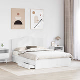 Storage Bed with Drawer White 150 x 200 cm Engineered Wood