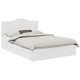 Storage Bed with Headboard White 150 x 200 cm Engineered Wood - Front View