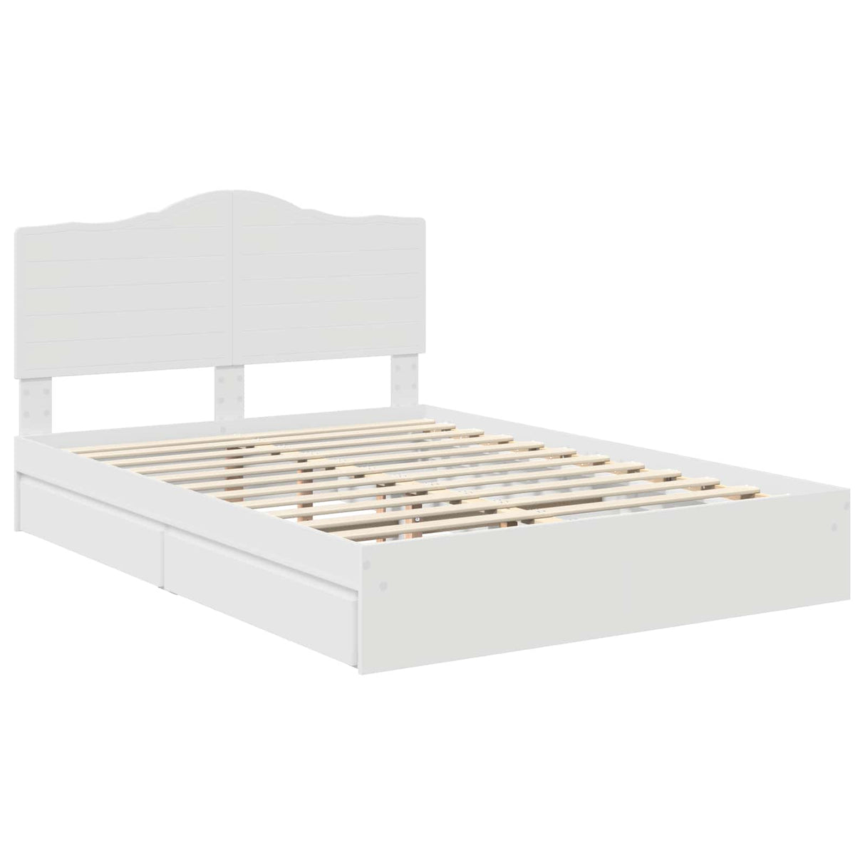 Storage Bed with Headboard White 150 x 200 cm Engineered Wood