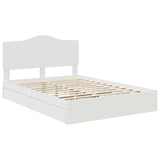 Storage Bed with Headboard White 150 x 200 cm Engineered Wood - Top-Down View
