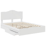 Storage Bed with Drawer White 150 x 200 cm Engineered Wood