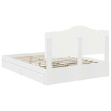 Storage Bed with Headboard White 150 x 200 cm Engineered Wood - Extra Image