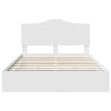 Storage Bed with Headboard White 150 x 200 cm Engineered Wood - Low Angle