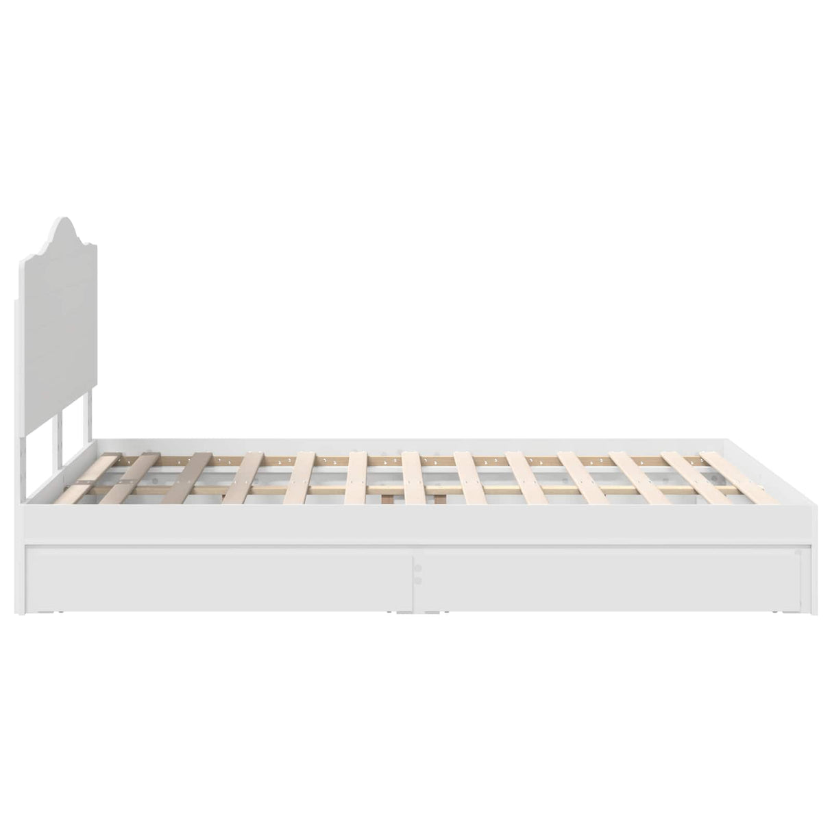 Storage Bed with Headboard White 150 x 200 cm Engineered Wood