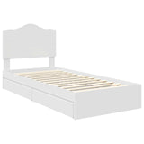 Storage Bed with Headboard White 90 x 190 cm Engineered Wood