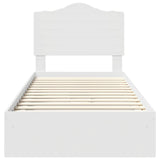Storage Bed with Headboard White 90 x 190 cm Engineered Wood - Low Angle