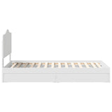 Storage Bed with Headboard White 90 x 190 cm Engineered Wood - Extra Image