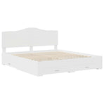 Bed Frame with Drawer White 180 x 200 cm Engineered Wood