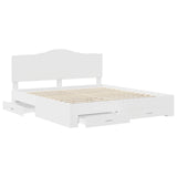 Bed Frame with Headboard White 180 x 200 cm Engineered Wood