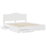 Bed Frame with Drawer White 180 x 200 cm Engineered Wood