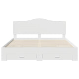Bed Frame with Headboard White 180 x 200 cm Engineered Wood