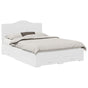 Bed Frame with Drawer White 150 x 200 cm Engineered Wood
