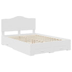 Bed Frame with Drawer White 150 x 200 cm Engineered Wood