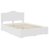 Bed Frame with Headboard White 150 x 200 cm Engineered Wood - Top-Down View